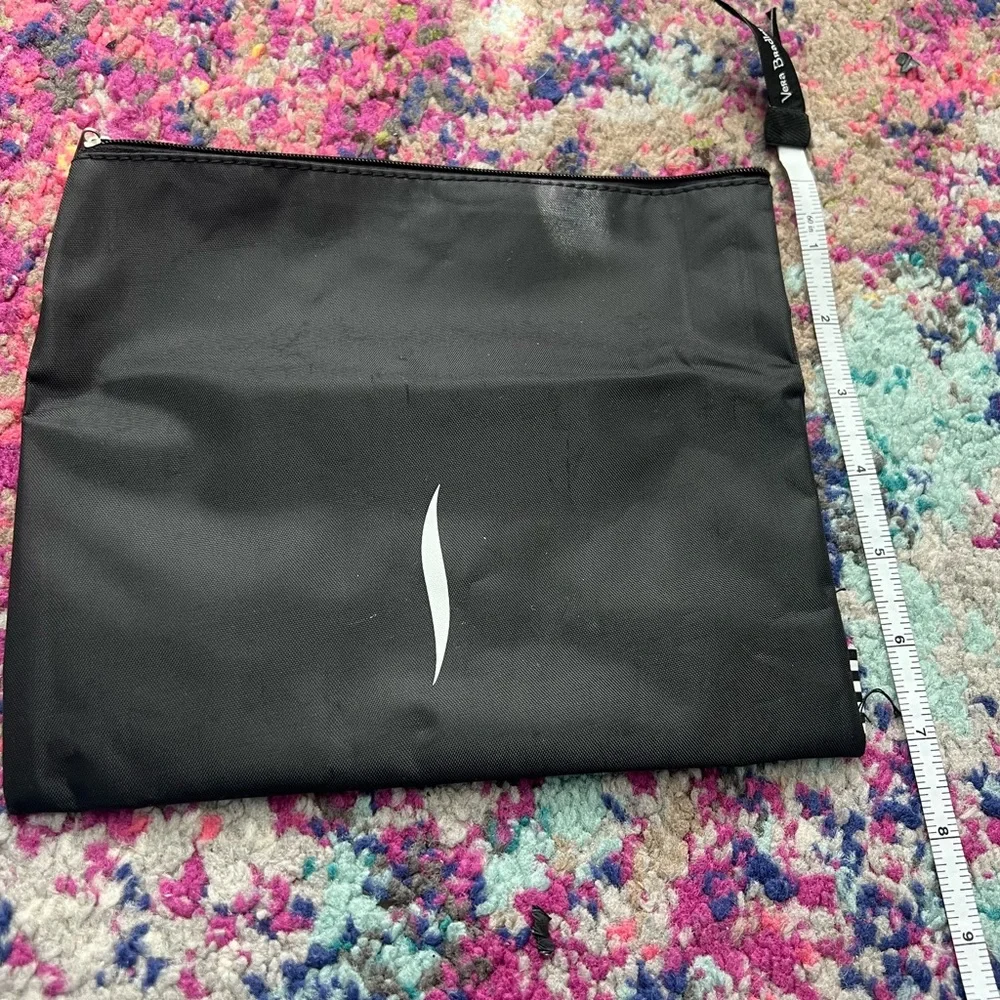 Sephora Black Fold-Top Cosmetic Pouch with White Logo and snap zipper - Picture 2 of 4